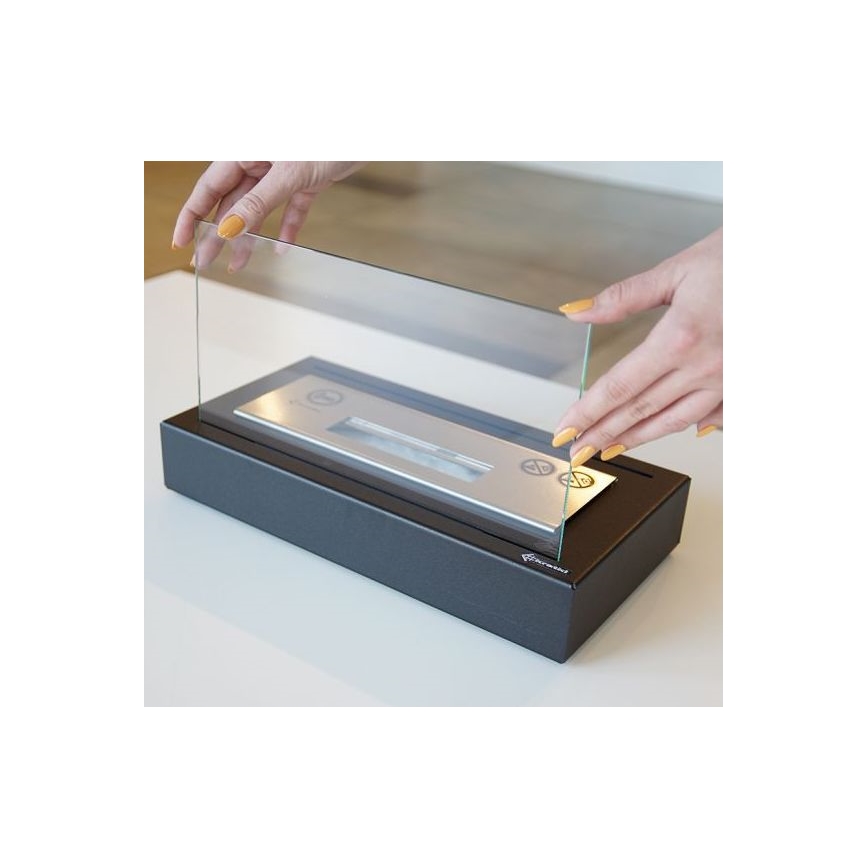 Kratki - BIO kamin 21,8x35,4 cm 1kW crna