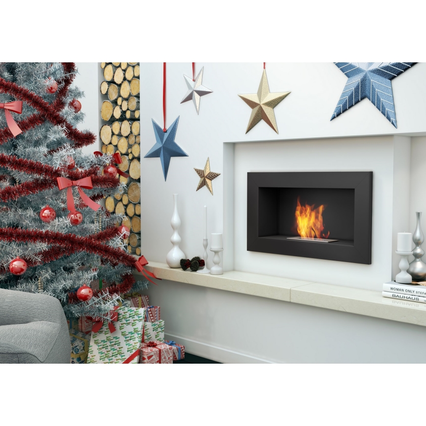 Kratki - Ugradbeni BIO kamin 37,4x64,8 cm 1kW crna