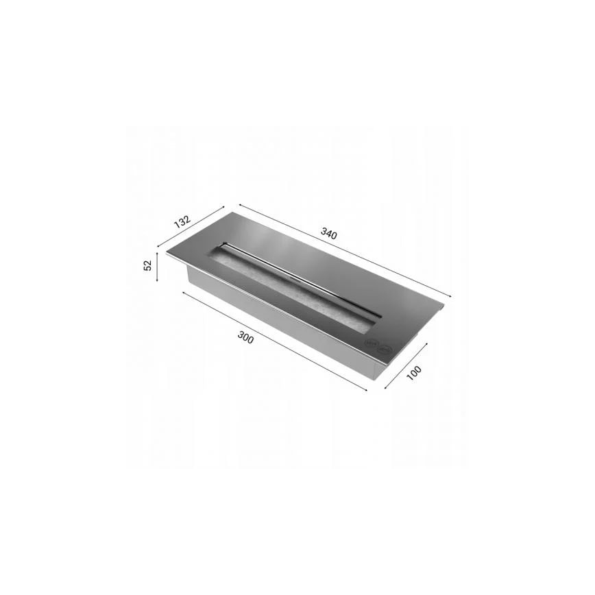 Kratki - BIO kamin 8,5x49 cm 2,5kW crna