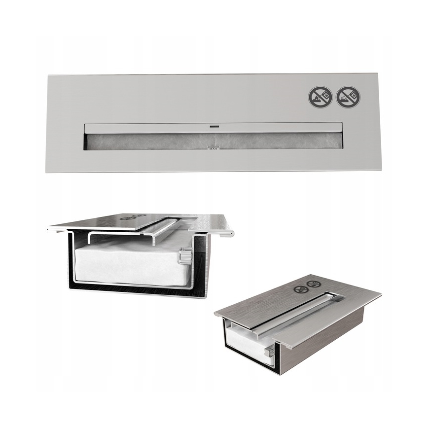 Kratki - BIO kamin 10x67 cm 3kW crna