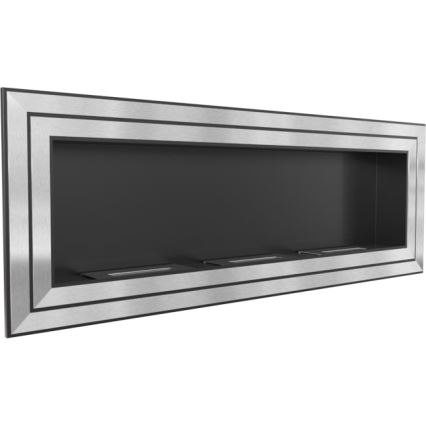 Kratki - Ugrađeni BIO kamin 65x180 cm 3x2,5kW sjajni krom