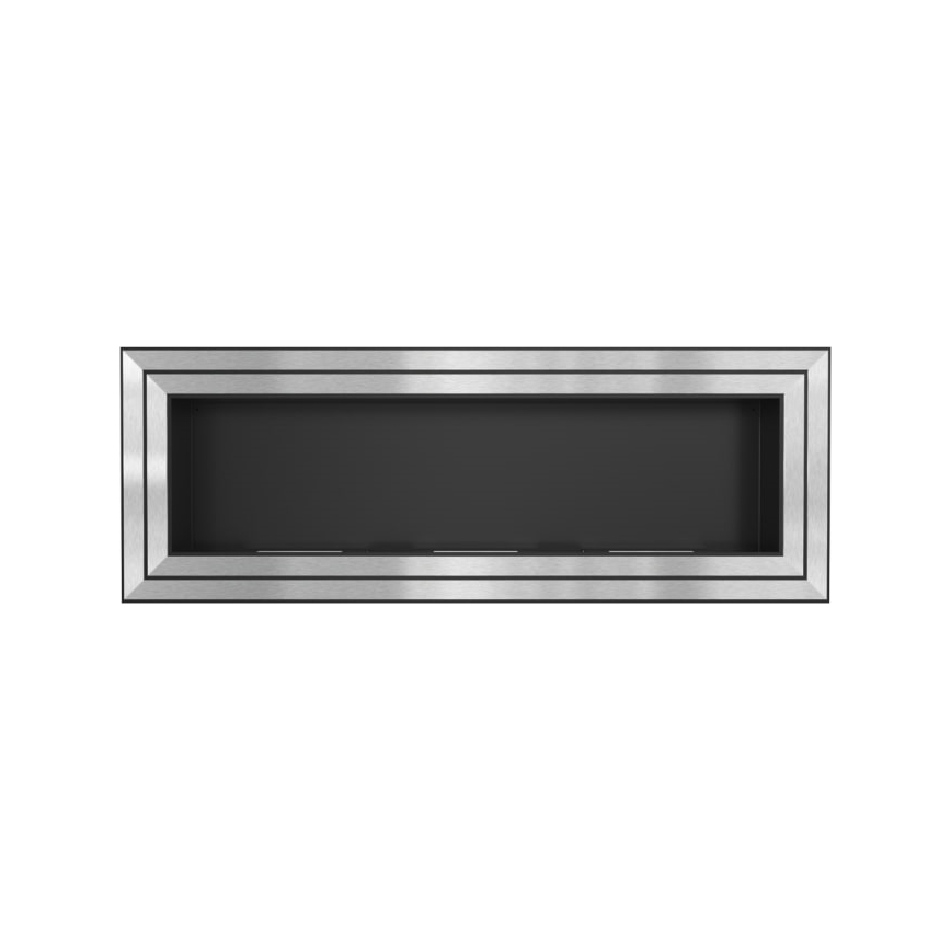 Kratki - Ugrađeni BIO kamin 65x180 cm 3x2,5kW sjajni krom