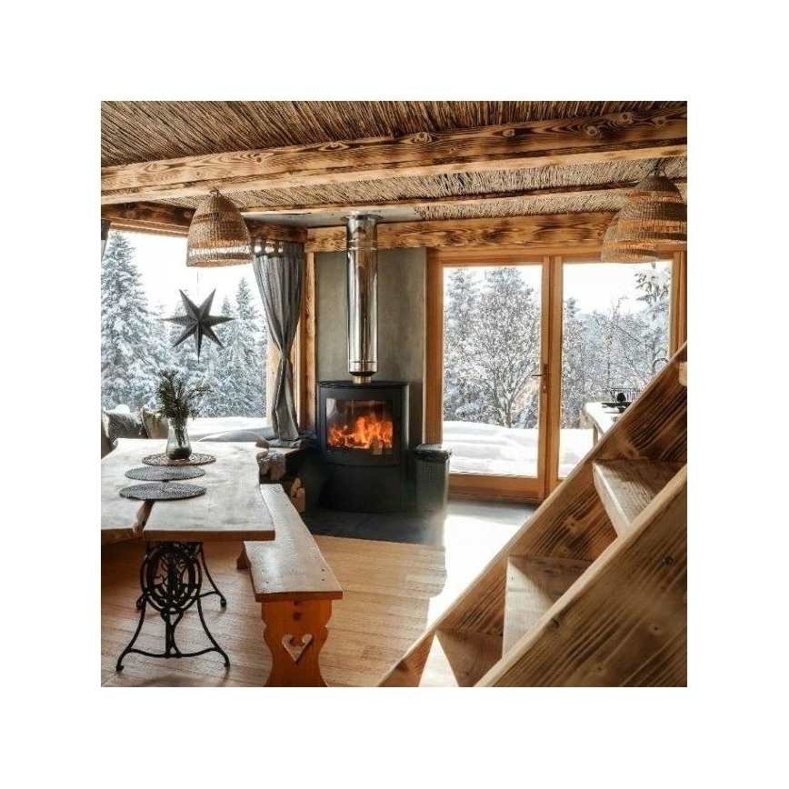 Kratki - Čelični kamin na drva 10kW 150mm