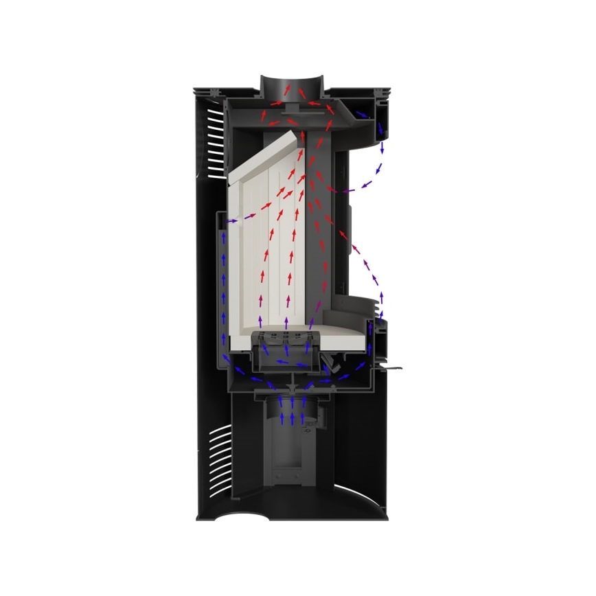 Kratki - Čelični kamin na drva 10kW 150mm