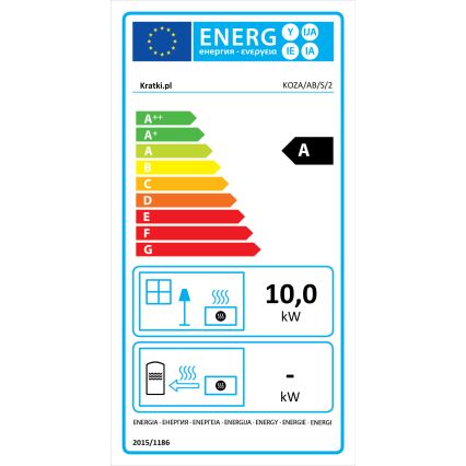 Kratki - Čelični kamin na drva 10kW 150mm