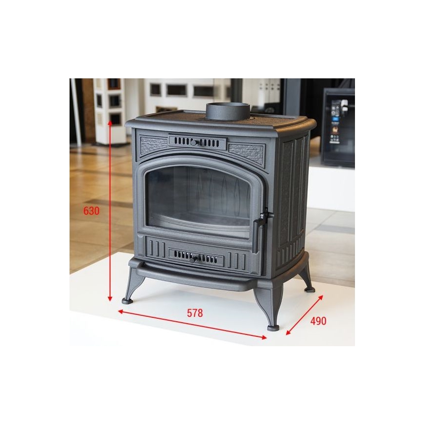 Kratki - Kamin od lijevanog željeza 8kW 150mm