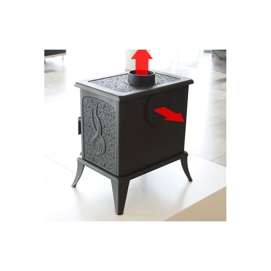 Kratki - Lijevana željezna kaminska peć 5kW 130mm