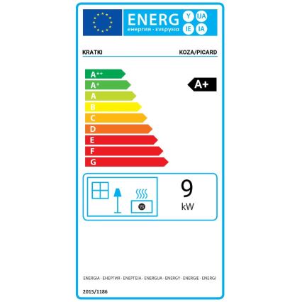 Kratki - Čelični kamin na drva 9kW 150mm