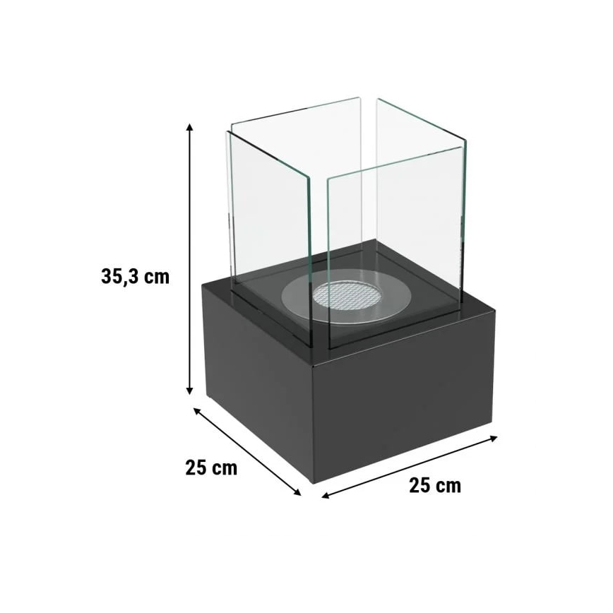 Kratki - BIO kamin 35,3x25 cm 1kW crna