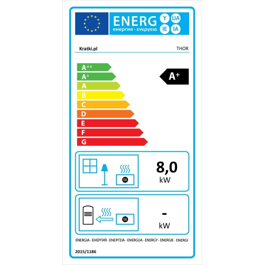 Kratki - Čelični kamin 8kW 150mm