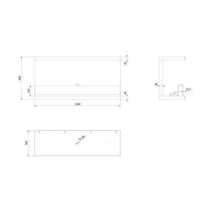 Kratki - Ugrađeni BIO kamin 50x100 cm 3,5kW crna