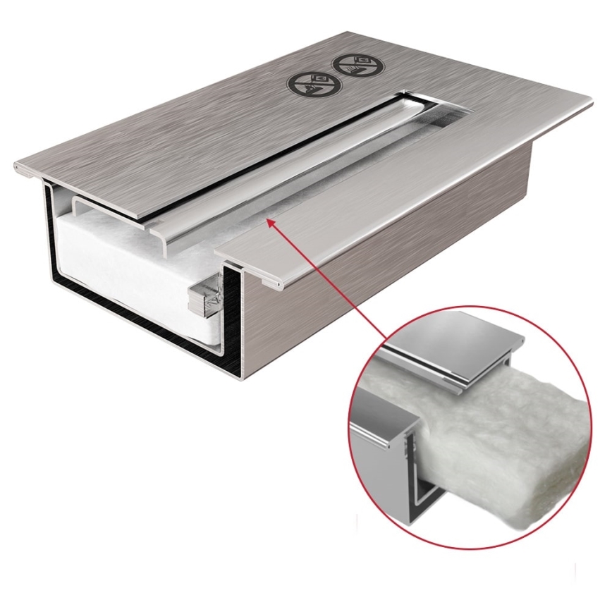 Kratki - Ugradbeni BIO kamin 50x100 cm 3,5kW crna