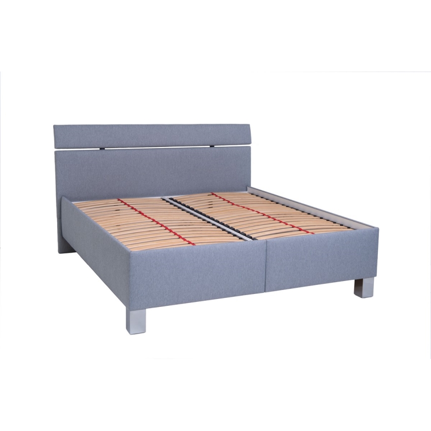 Krevete s tapeciranim bez madraca ALIS 160x200 cm svijetlosiva