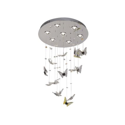 LED kristalna stropna svjetiljka MURU LED/24W/230V Ø 40 cm sjajni krom + s daljinskim upravljačem
