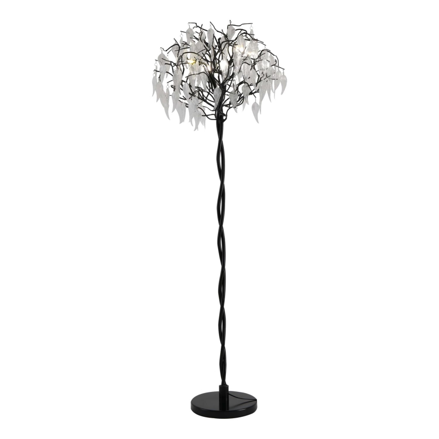 Kristalna podna lampa 5xG9/40W/230V crna
