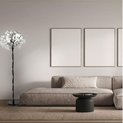 Kristalna podna lampa 5xG9/40W/230V crna