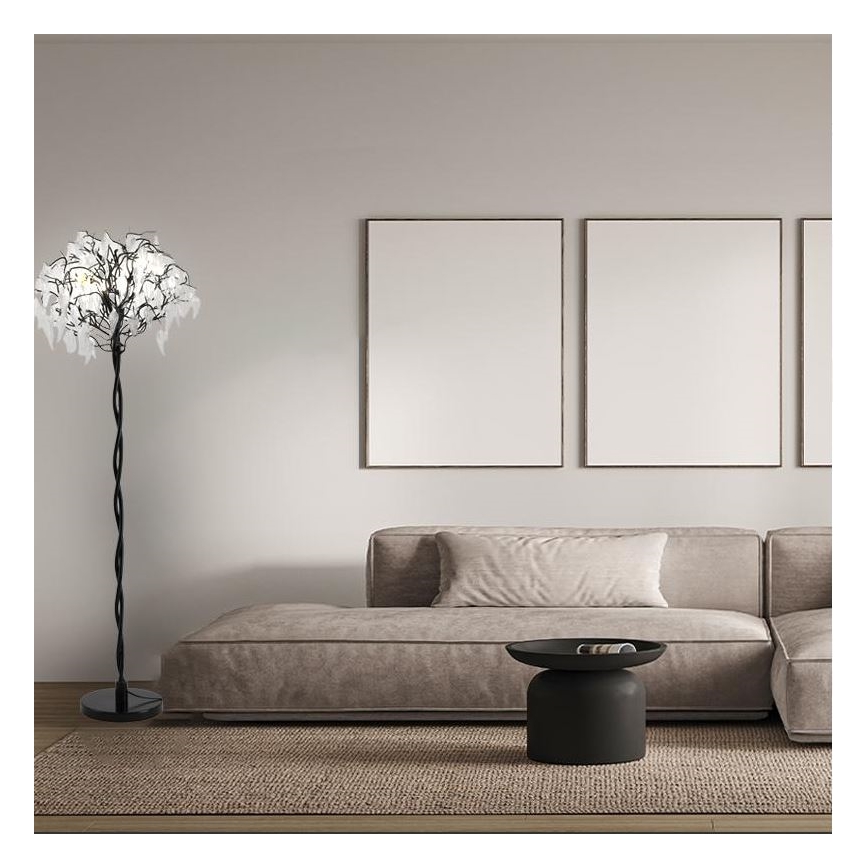 Kristalna podna lampa 5xG9/40W/230V crna