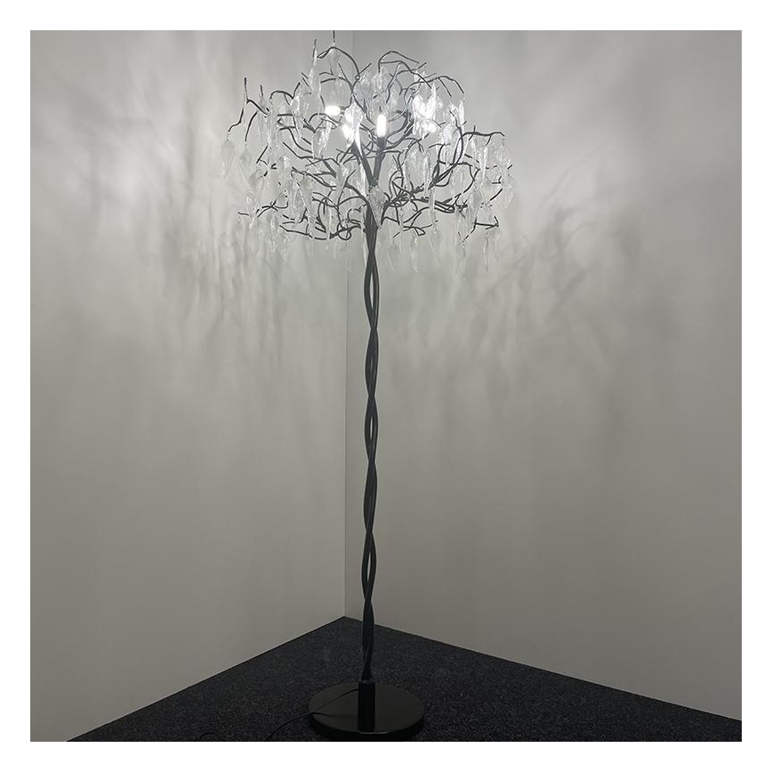 Kristalna podna lampa 5xG9/40W/230V crna
