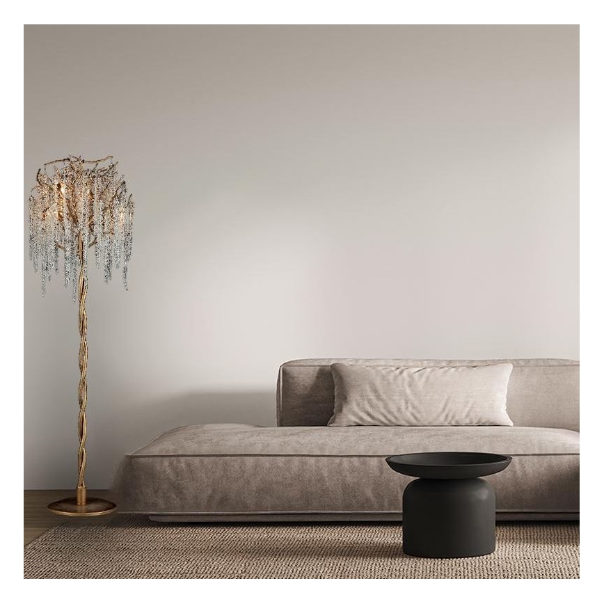 Kristalna podna lampa 5xG9/40W/230V zlatna