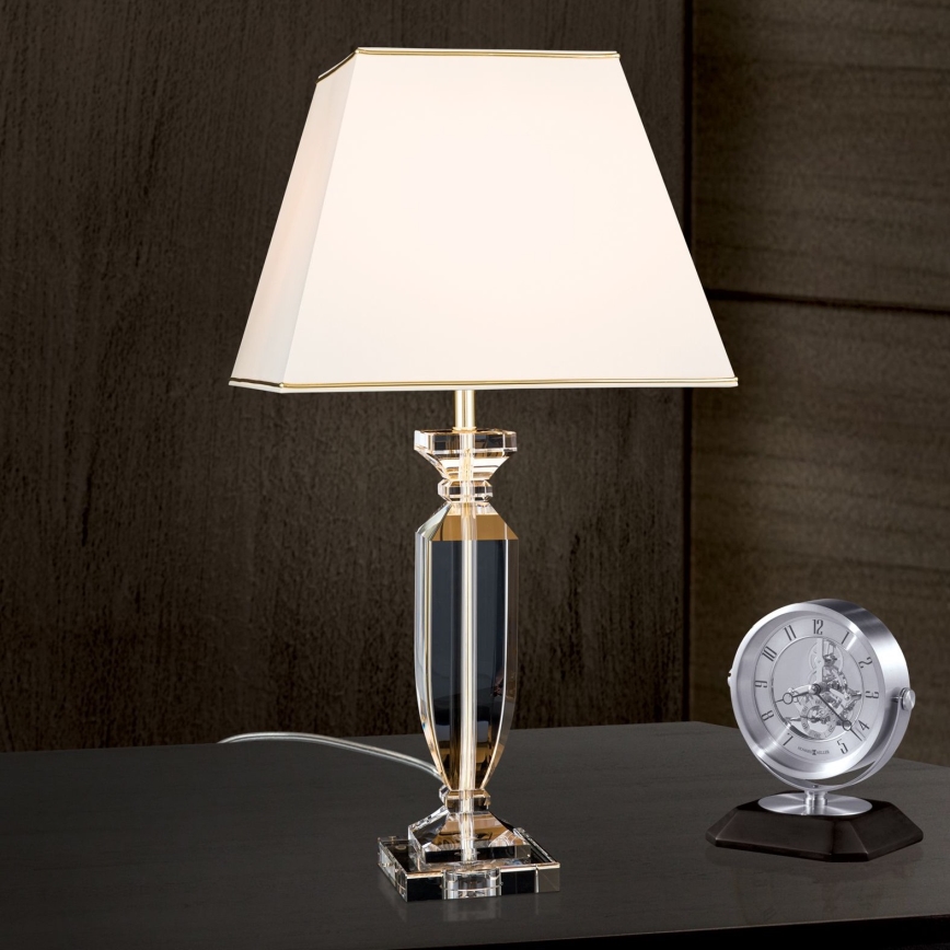 Kristalna stolna lampa POKAL 1xE27/60W/230V krem/prozirna