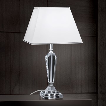 Kristalna stolna lampa VERONIQUE 1xE27/60W/230V bijela/krom
