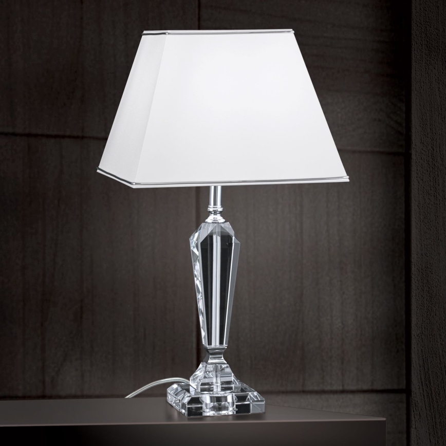 Kristalna stolna lampa VERONIQUE 1xE27/60W/230V bijela/krom