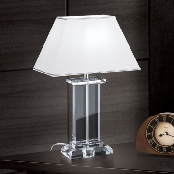 Kristalna stolna lampa VERONIQUE 1xE27/60W/230V bijela/prozirna