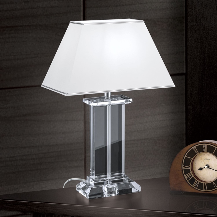 Kristalna stolna lampa VERONIQUE 1xE27/60W/230V bijela/prozirna