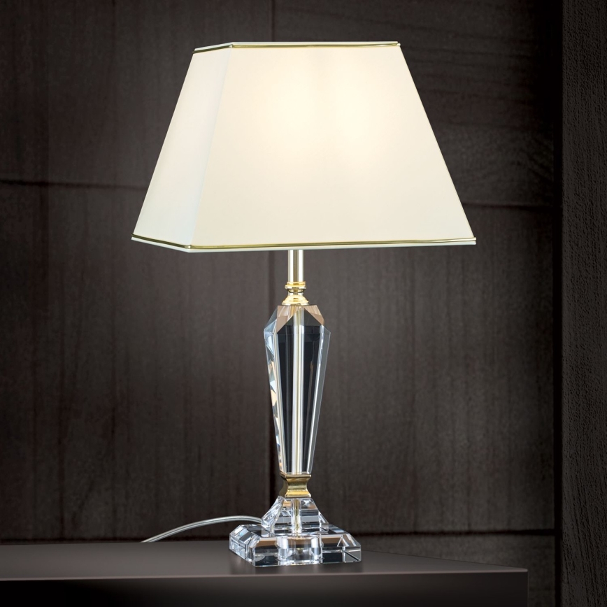 Kristalna stolna lampa VERONIQUE 1xE27/60W/230V krem/zlatna