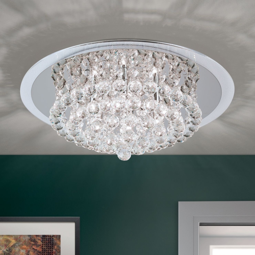 Kristalna stropna svjetiljka GLORIA 6xG9/40W/230V pr. 50 cm prozirna/sjajni krom