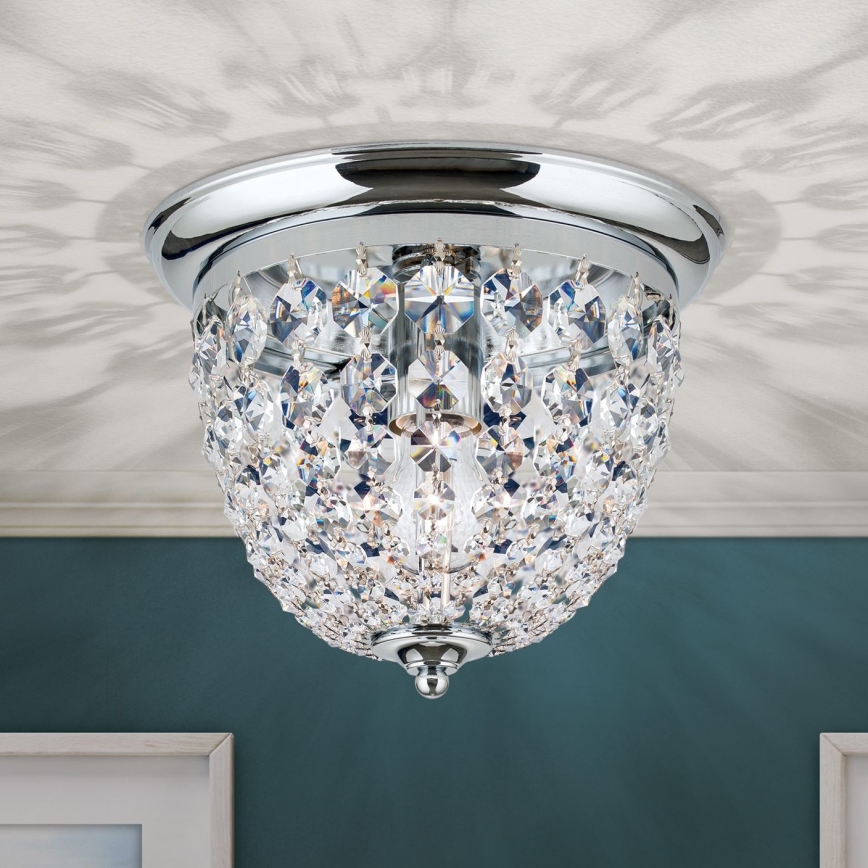 Kristalna stropna svjetiljka PLAFOND 1xE27/40W/230V pr. 26 cm sjajni krom