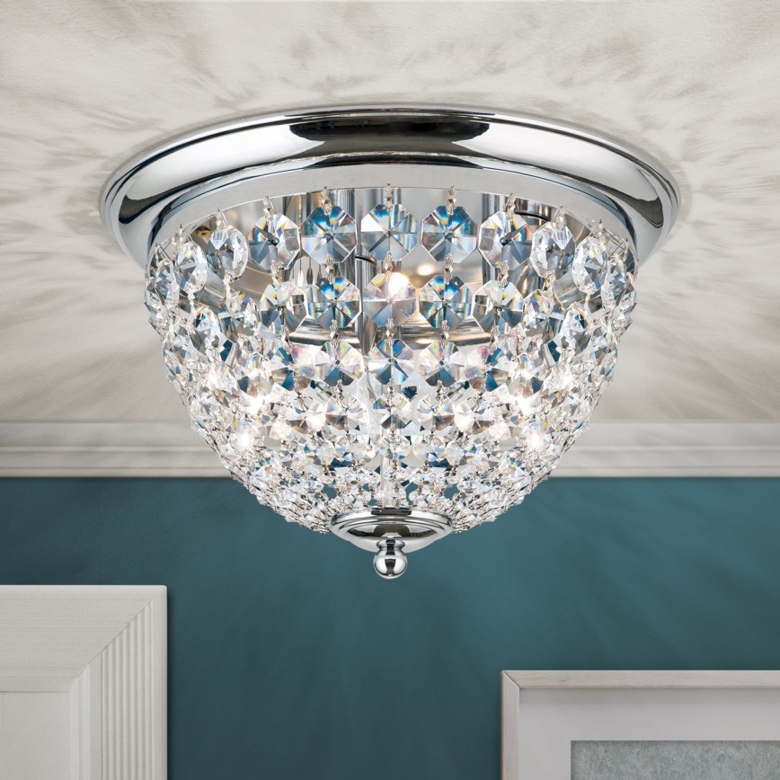 Kristalna stropna svjetiljka PLAFOND 3xE27/40W/230V pr. 35 cm sjajni krom