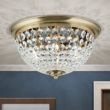 Kristalna stropna svjetiljka PLAFOND 6xE27/40W/230V pr. 47 cm bronca