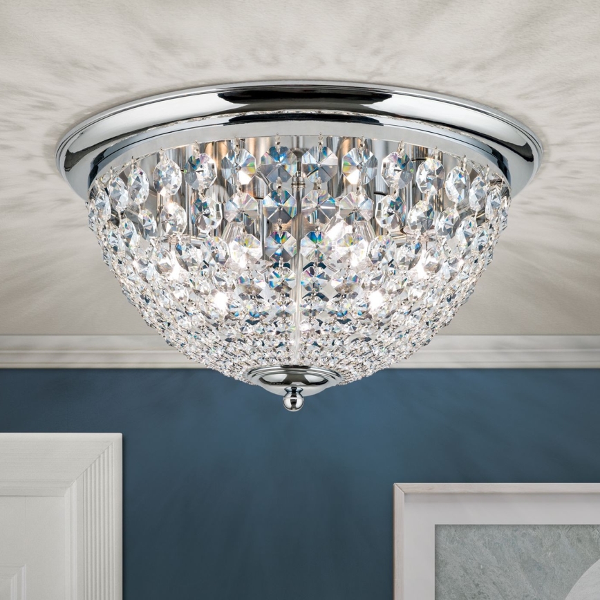 Kristalna stropna svjetiljka PLAFOND 6xE27/40W/230V pr. 47 cm sjajni krom