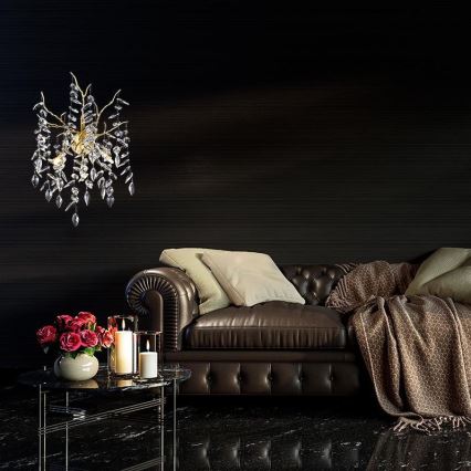 Kristalna zidna svjetiljka 3xG9/40W/230V zlatna