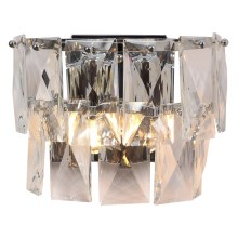Kristalna zidna svjetiljka CHELSEA 2xE14/40W/230V krom