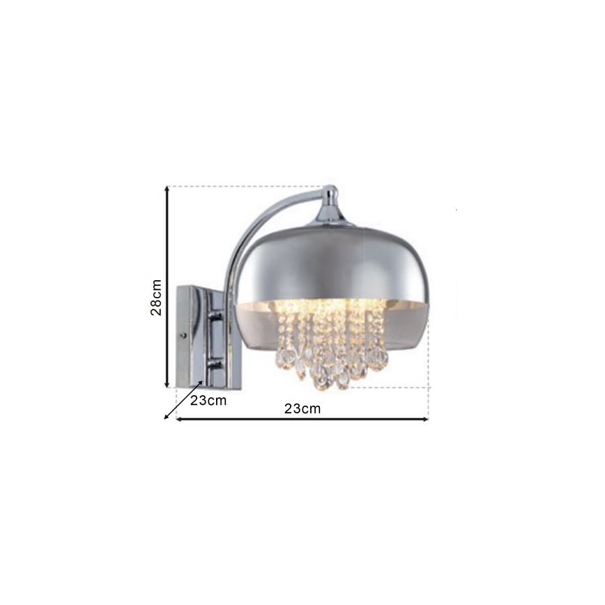 Kristalna zidna svjetiljka LUNA 1xE14/40W/230V