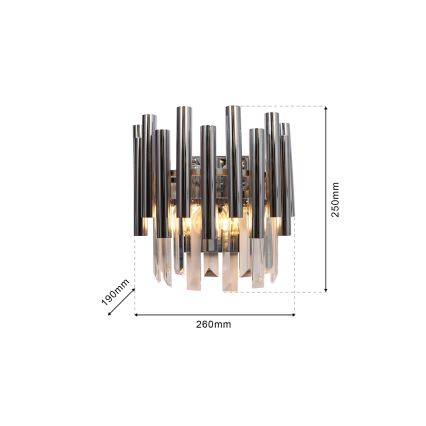 Kristalna zidna svjetiljka MADISON 2xE14/40W/230V sjajni krom