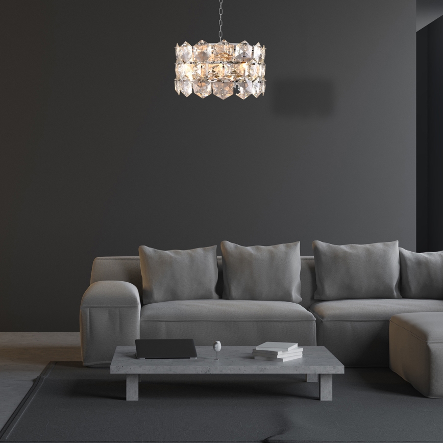 Kristalni luster na lancu AUSTIN 6xE14/40W/230V