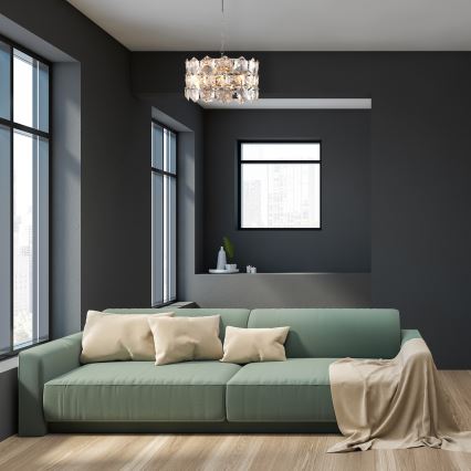 Kristalni luster na lancu AUSTIN 6xE14/40W/230V