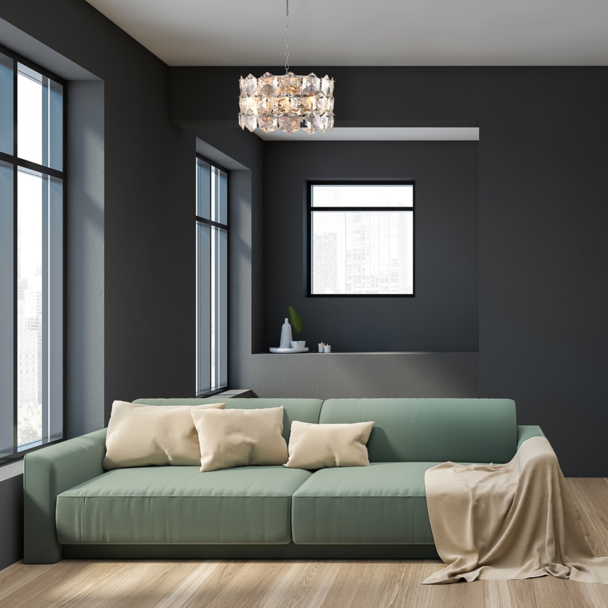 Kristalni luster na lancu AUSTIN 6xE14/40W/230V