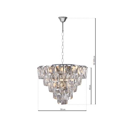 Kristalni luster na lancu CHELSEA 6xE14/40W/230V