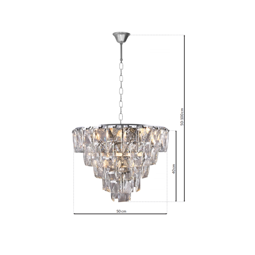Kristalni luster na lancu CHELSEA 6xE14/40W/230V