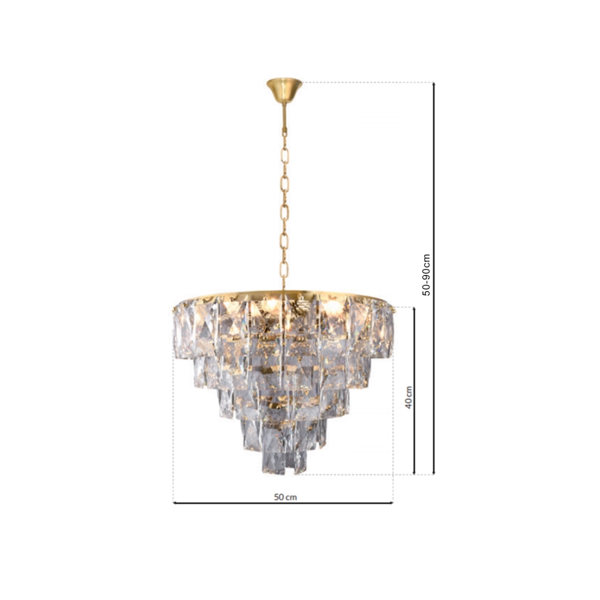 Kristalni luster na lancu CHELSEA 6xE14/40W/230V