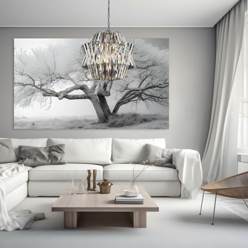 Kristalni luster na lancu CROWN 12xE14/40W/230V sjajni krom