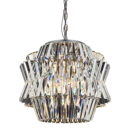 Kristalni luster na lancu CROWN 12xE14/40W/230V sjajni krom