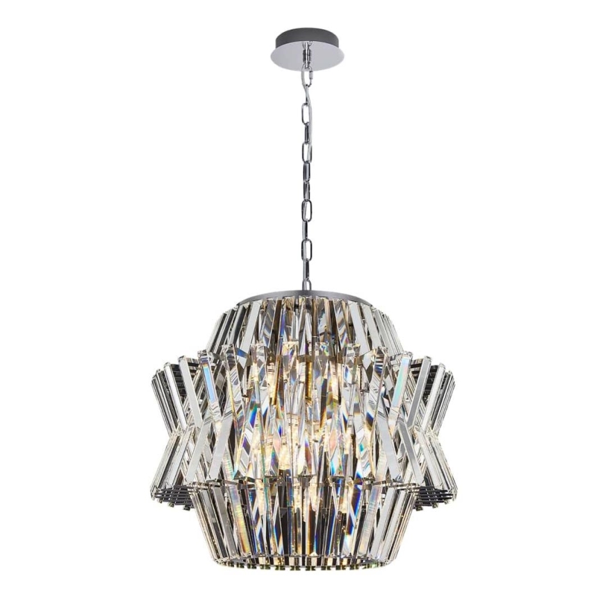 Kristalni luster na lancu CROWN 12xE14/40W/230V sjajni krom