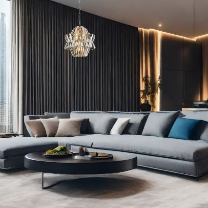 Kristalni luster na lancu CROWN 4xE14/40W/230V sjajni krom