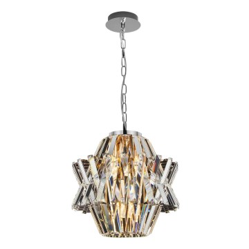 Kristalni luster na lancu CROWN 4xE14/40W/230V sjajni krom