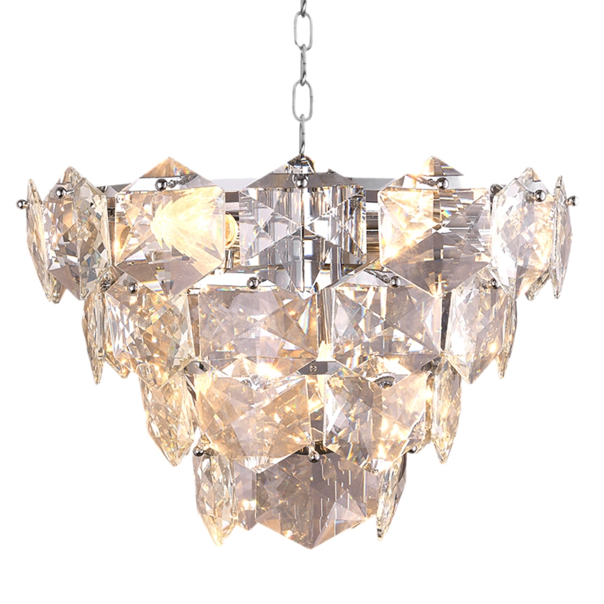 Kristalni luster na lancu DIANA 6xE14/40W/230V mat krom